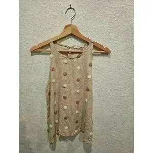 Be mine linen halter. Viscose material Tan with polkadot. Size Small.